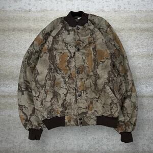 Vintage 90s Nat Gear Hunting Camo Jacket Mens M Button Up Made in USA